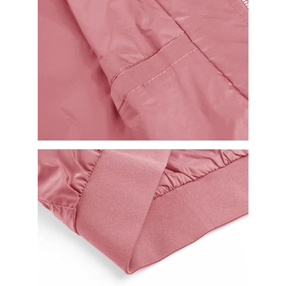 Men's Bomber Lightweight Jacket-Spring Fall Casual Thin Full Zip Gray Pink L - Picture 6 of 6